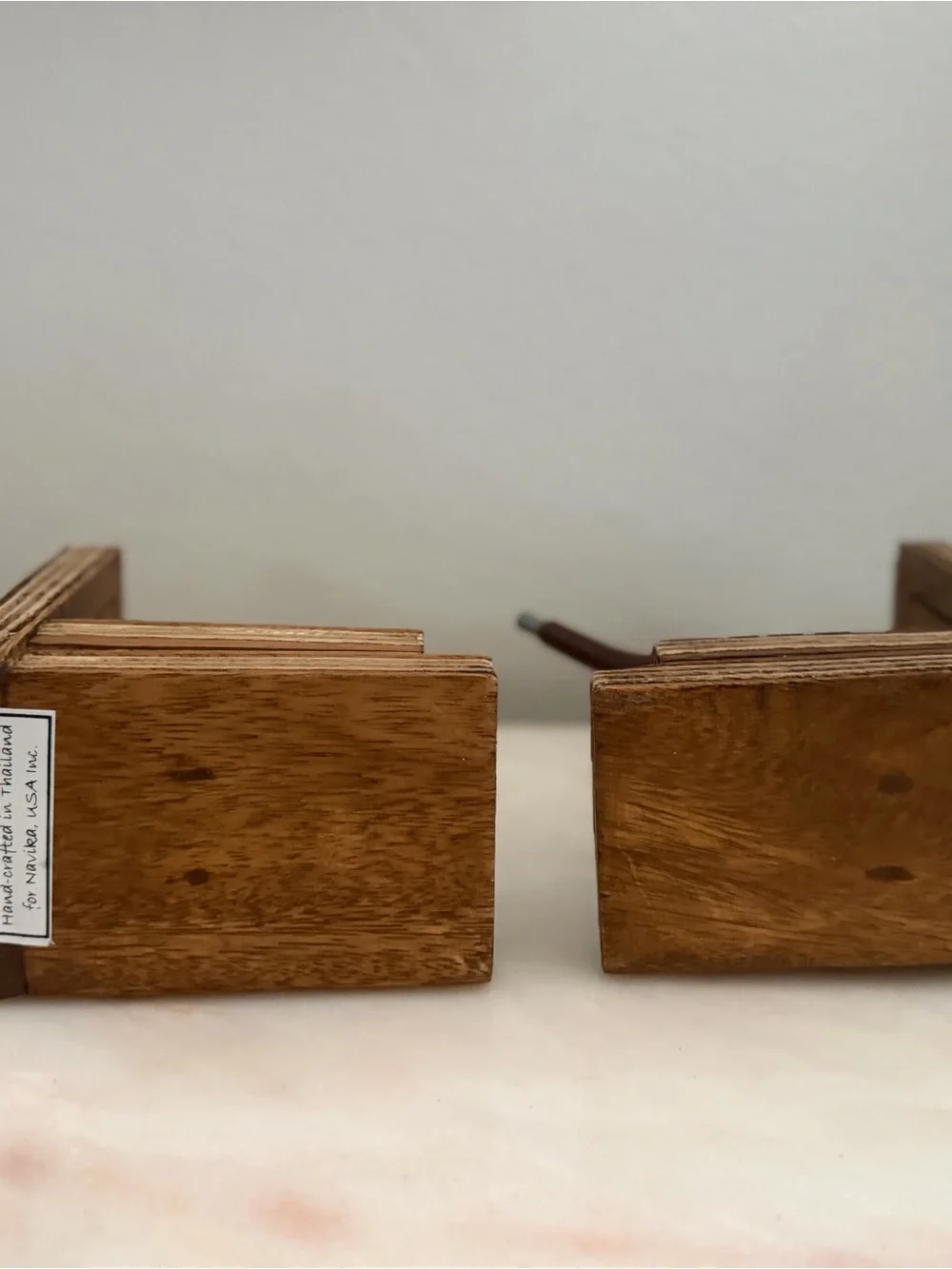 Handcrafted Brown Wooden Bookends – Rustic Home Office Accent